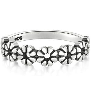 925 Sterling Silver Daisy Flower Ring